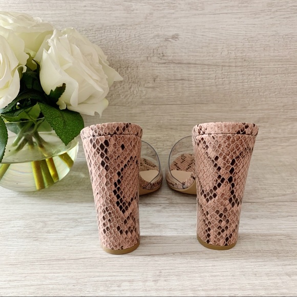 NEW Slip On Heels- Blush Snake Print - Picture 5 of 6